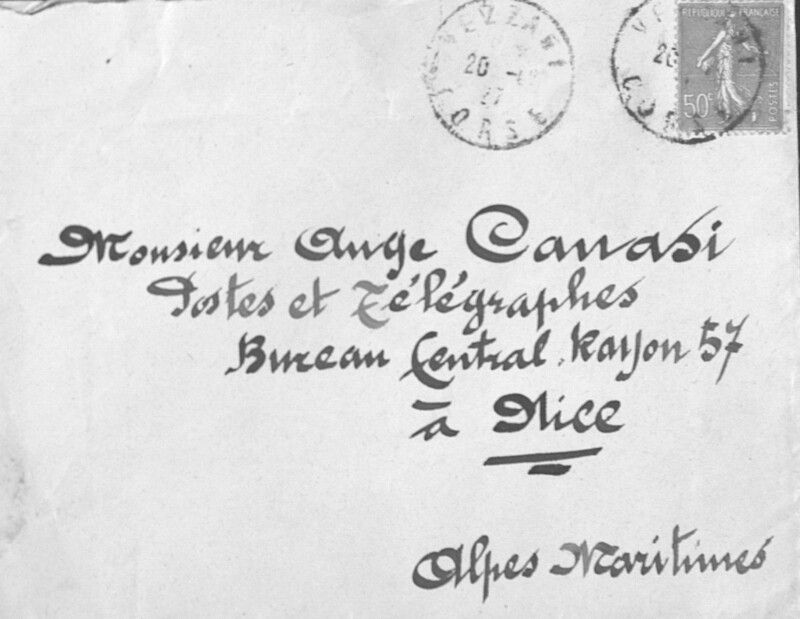 Enveloppes des correspondances de Joseph-Antoine Canasi