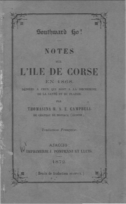 >Notes sur l'île de Corse en 1868