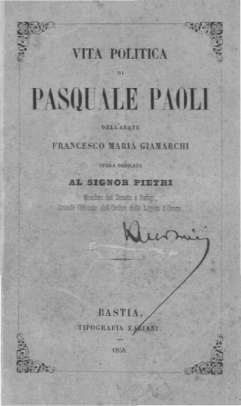 Vita politica di Pasquale Paoli