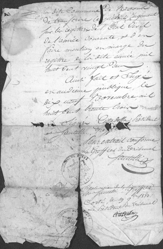 Enveloppes des correspondances de Joseph-Antoine Canasi