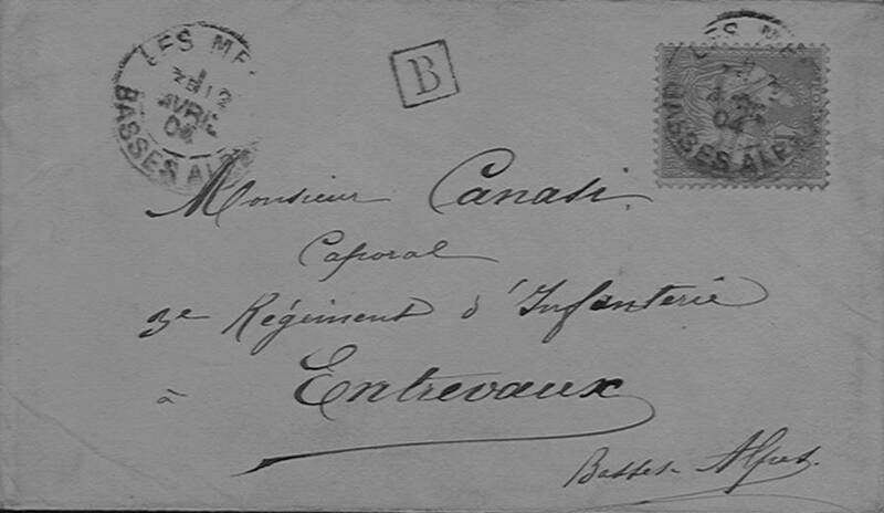 Enveloppes des correspondances de Joseph-Antoine Canasi