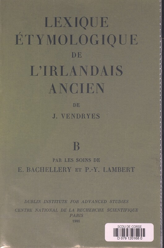 Lexique étymologique de l'irlandais ancien, Lettre B