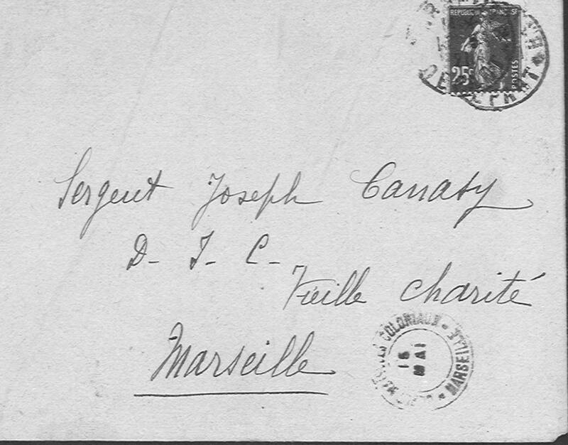 Enveloppes des correspondances de Joseph-Antoine Canasi