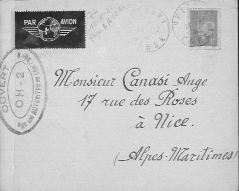 Enveloppes des correspondances de Joseph-Antoine Canasi