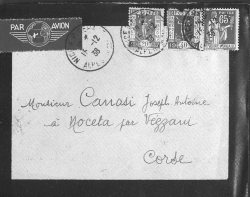 Enveloppes des correspondances de Joseph-Antoine Canasi