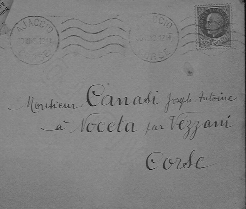 Enveloppes des correspondances de Joseph-Antoine Canasi