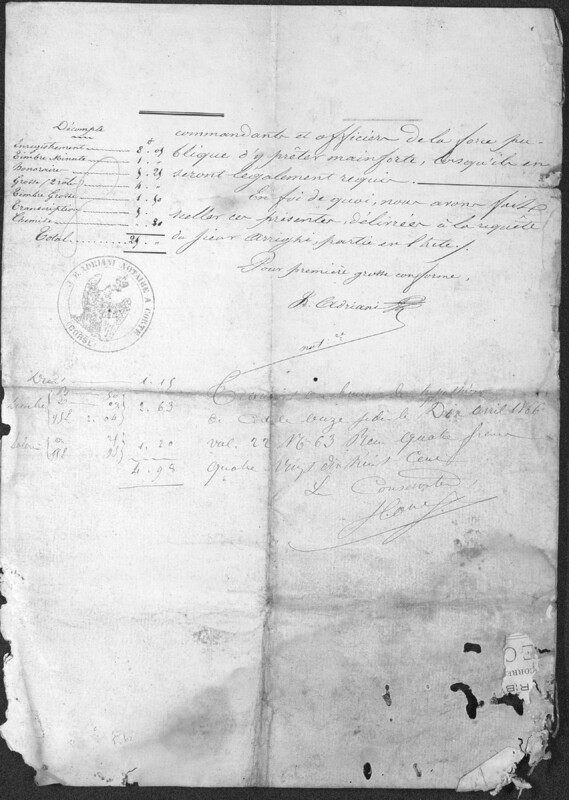 Enveloppes des correspondances de Joseph-Antoine Canasi