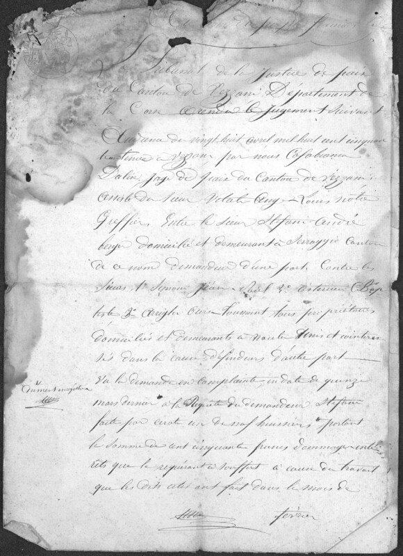 Enveloppes des correspondances de Joseph-Antoine Canasi