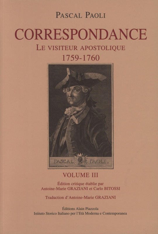 >Pascal Paoli Correspondance : Le visiteur apostolique 1759-1760