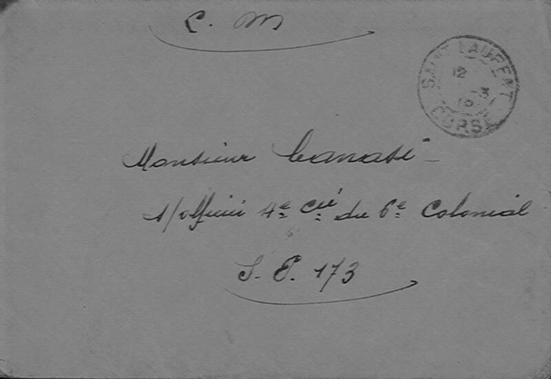 Enveloppes des correspondances de Joseph-Antoine Canasi