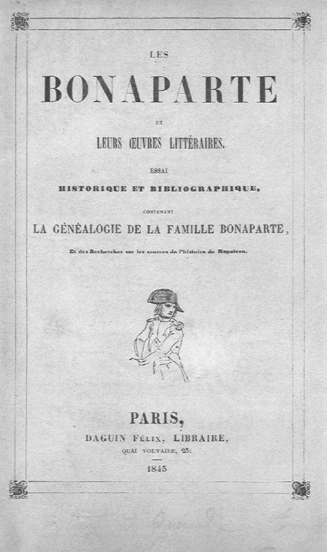 >Les Bonaparte et leurs œuvres littéraires