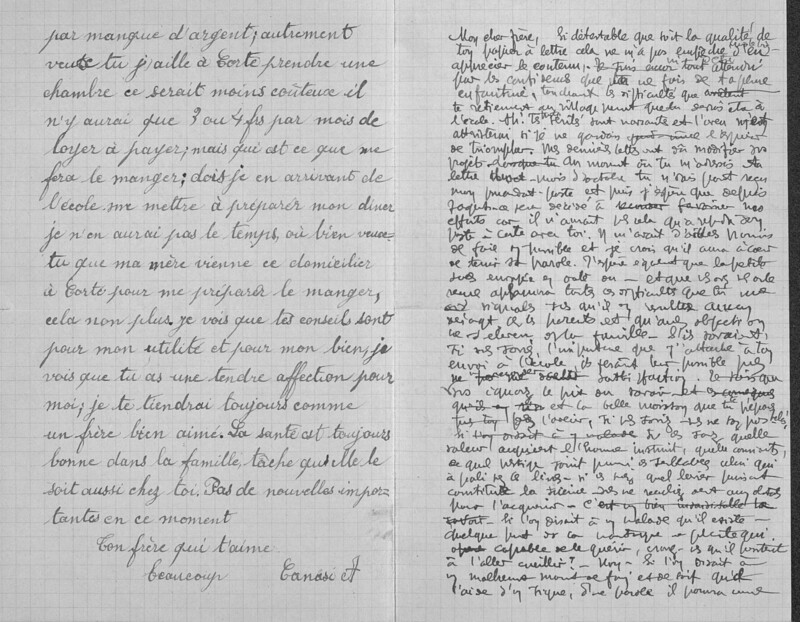 Correspondances familiales : Joseph-Antoine Canasi à ses frères