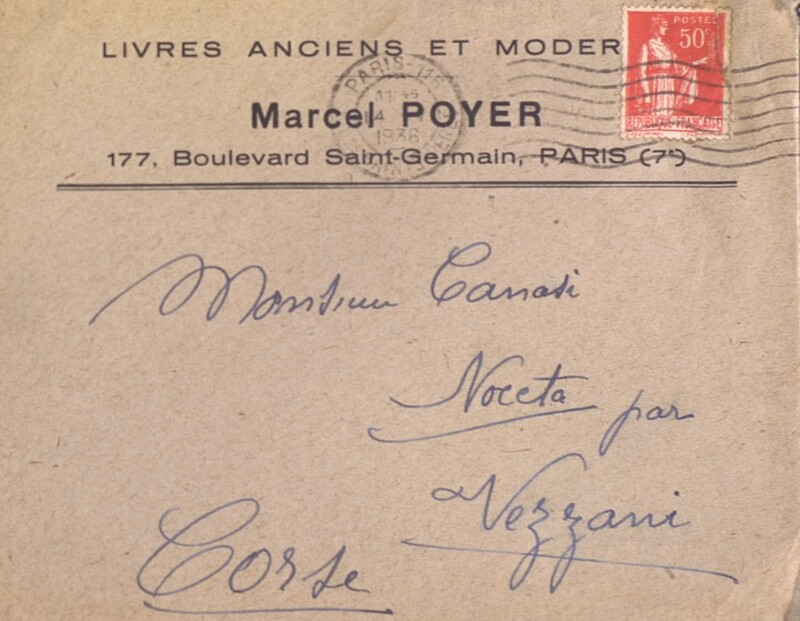 >Enveloppes des correspondances de Joseph-Antoine Canasi