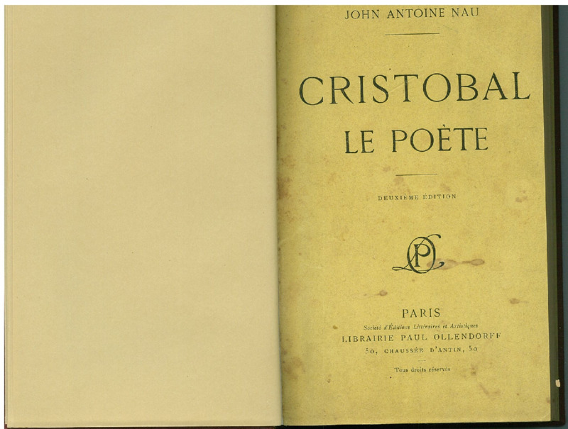 >Cristóbal le Poète, Paris, Paul Ollendorff, 1912