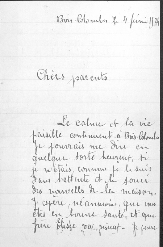 Correspondances familiales : Joseph-Antoine Canasi à ses parents