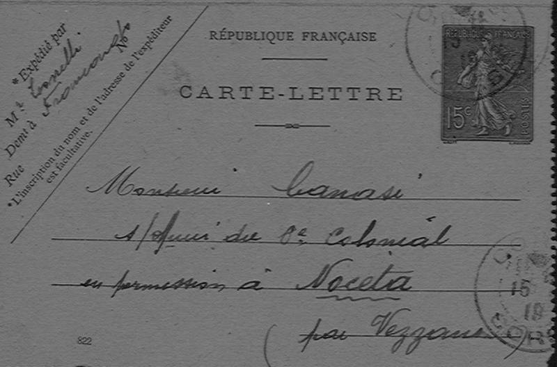 >Enveloppes des correspondances de Joseph-Antoine Canasi