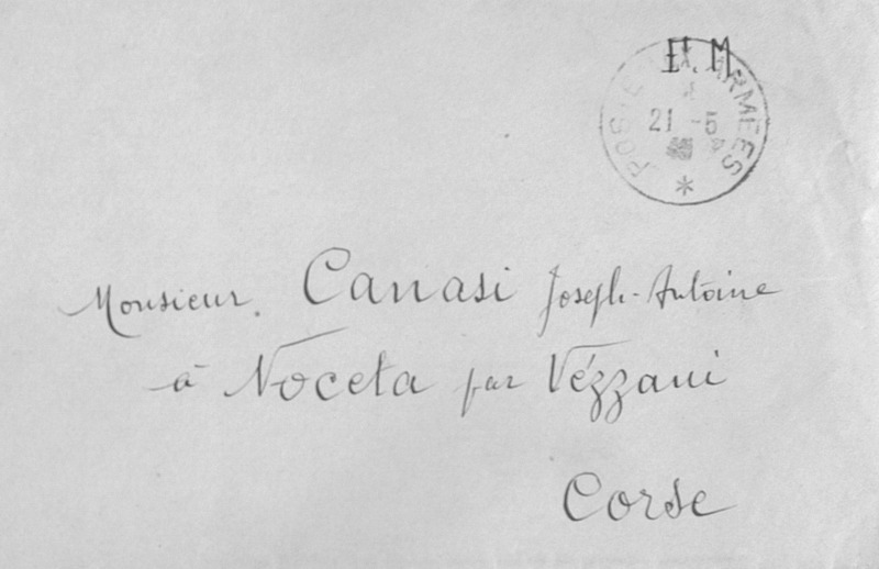 >Enveloppes des correspondances de Joseph-Antoine Canasi