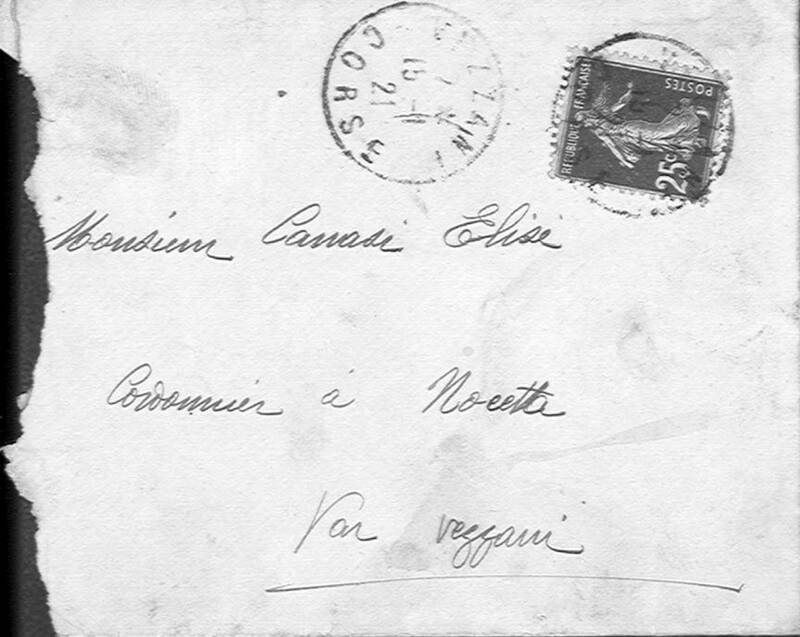 Enveloppes des correspondances de Joseph-Antoine Canasi