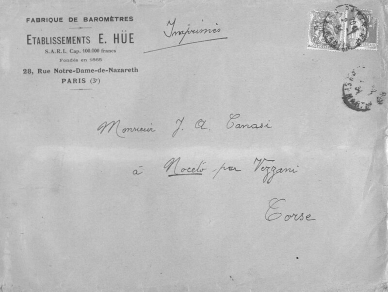 Enveloppes des correspondances de Joseph-Antoine Canasi