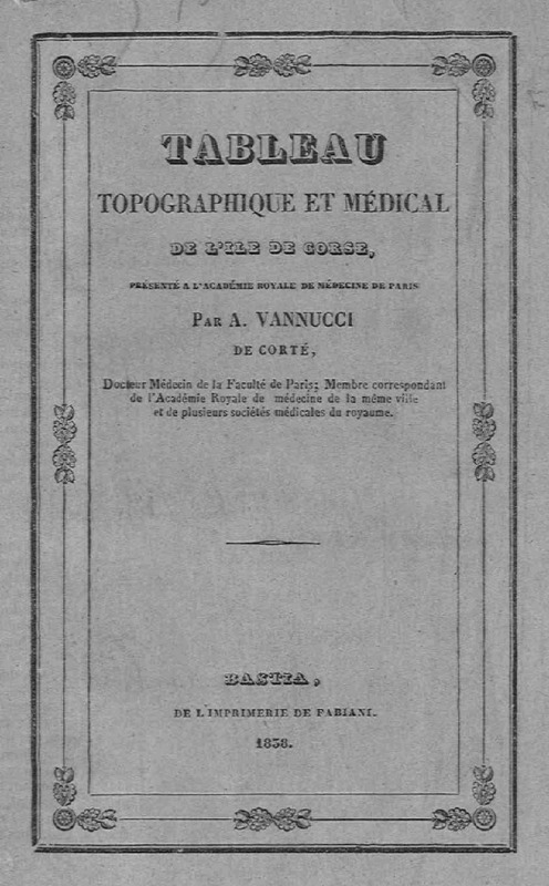 Tableau topographique et médical de l’île de Corse