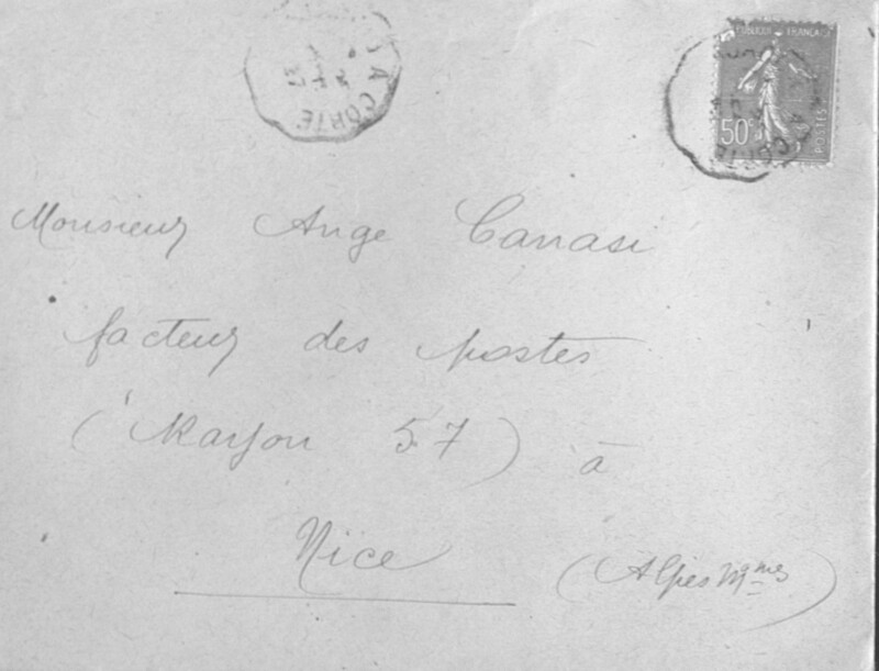 Enveloppes des correspondances de Joseph-Antoine Canasi