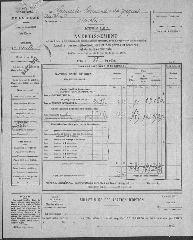 Documents personnels : médaille coloniale (Joseph-Antoine Canasi)