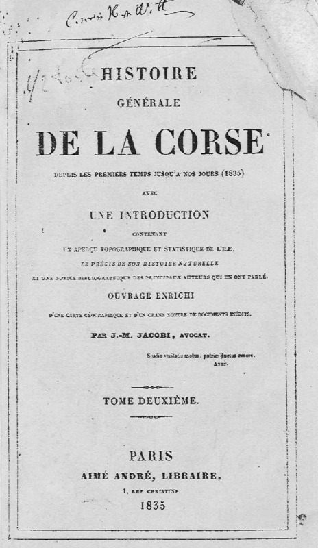 >Histoire générale de la Corse, depuis les premiers temps jusqu’à nos jours (1835), tome II