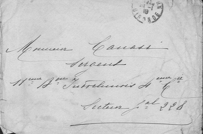 Enveloppes des correspondances de Joseph-Antoine Canasi