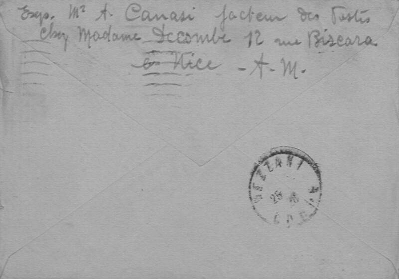 >Enveloppes des correspondances de Joseph-Antoine Canasi