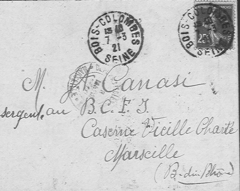 Enveloppes des correspondances de Joseph-Antoine Canasi