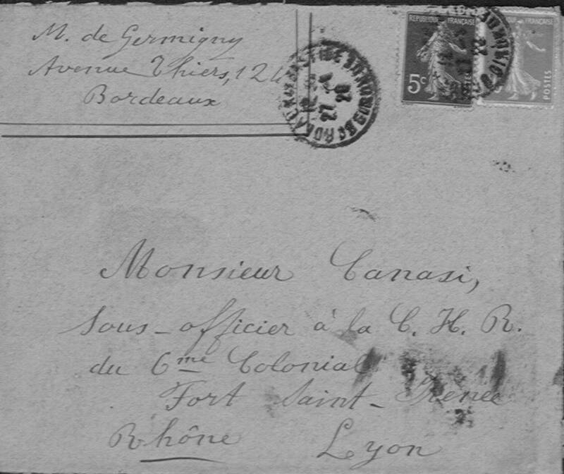 Enveloppes des correspondances de Joseph-Antoine Canasi